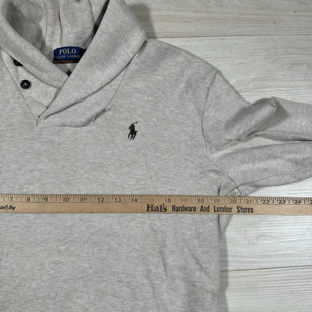 Polo Ralph Lauren Shawl Collar Pullover Sweater Mens Small Beige Preppy Heritage